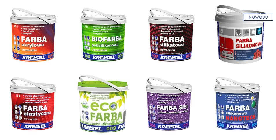 Wybrana oferta farb elewacyjnych (fasadowych ) KREISEL Wybrana oferta farb elewacyjnych (fasadowych ) KREISEL